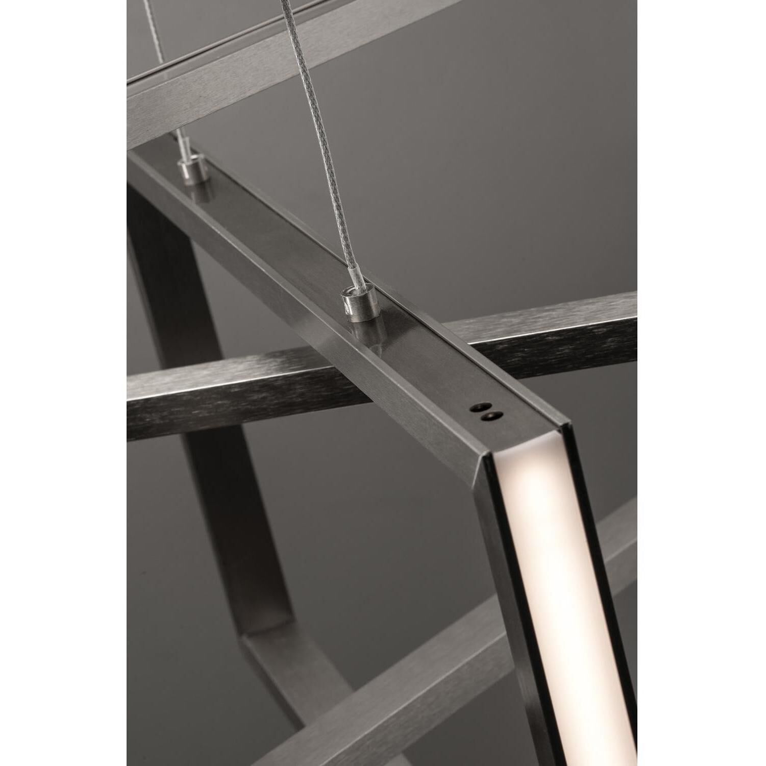 Cole 3 Light 39 inch Satin Nickel Linear Pendant Ceiling Light